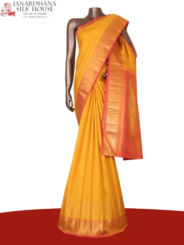 Pure Handloom Zari Checks Bridal Kanjeevaram Silk Saree